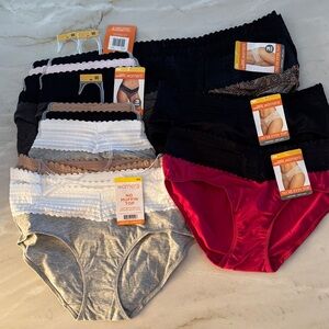 Warner's Women's No Muffin Top Panties lot set 16 pieces multiple colors new NWT